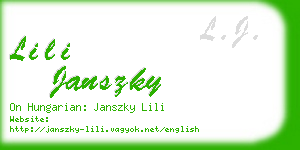 lili janszky business card